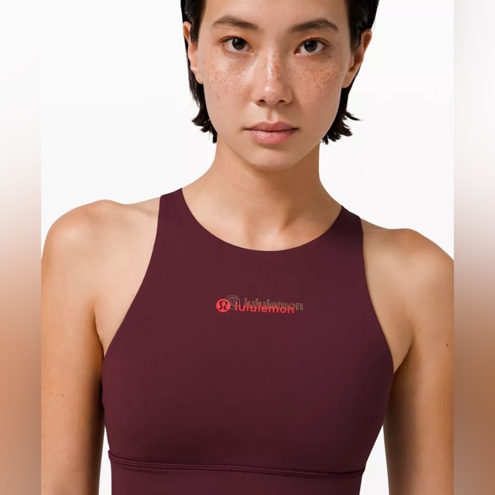 SOLDLululemonRARE NWOT💎Energy Bra High-Neck Longline✨Lunar New Year Cassis✨sz 4 - Picture 1 of 16
